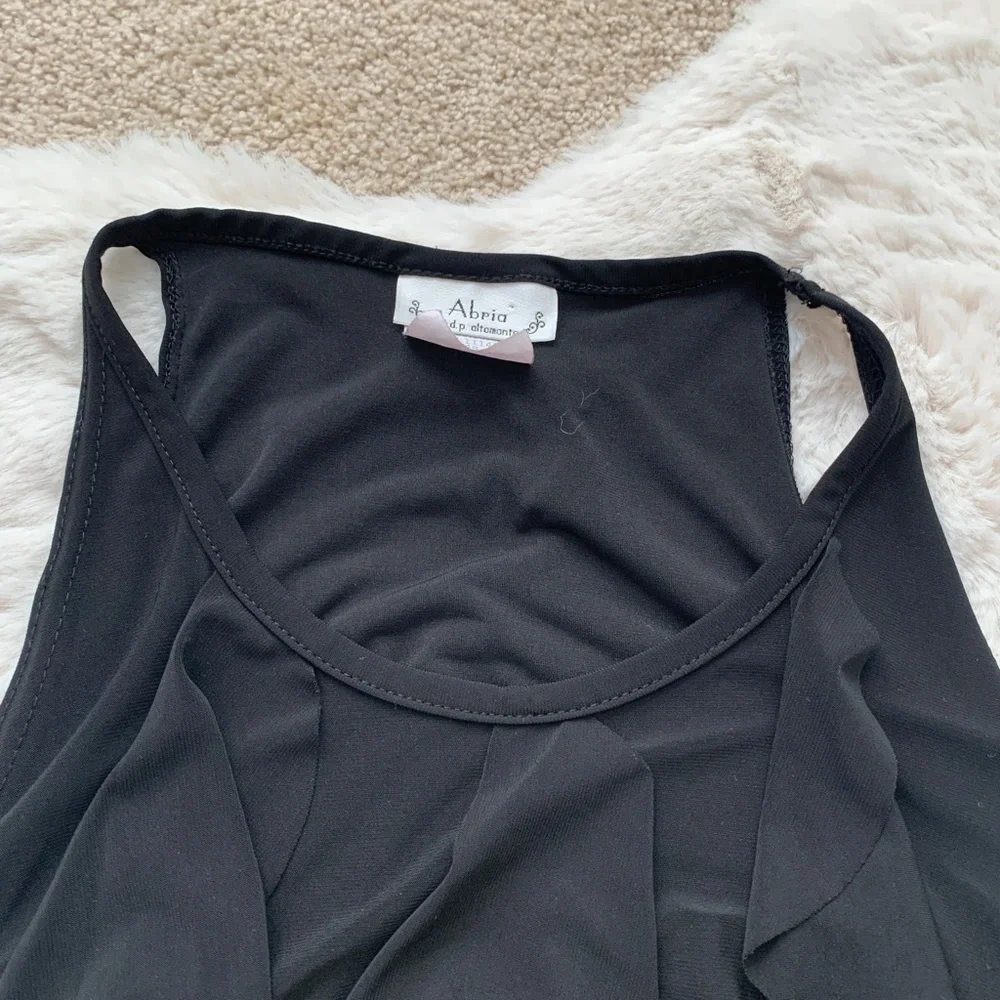 Abria Black Asymmetrical Sleeveless Dress- Size Small - Picture 7 of 9